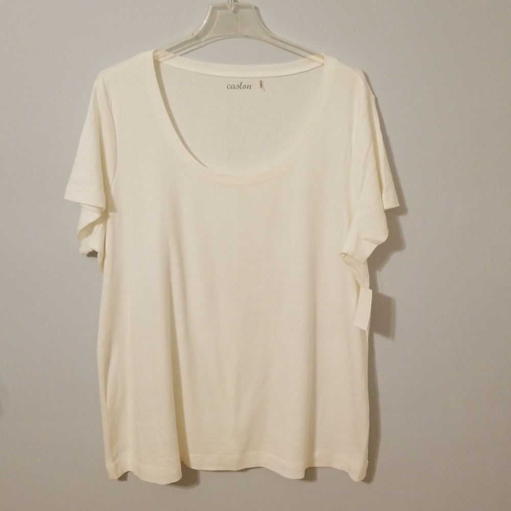 NWT Caslon Soft White Short Sleeve Shirt 3X